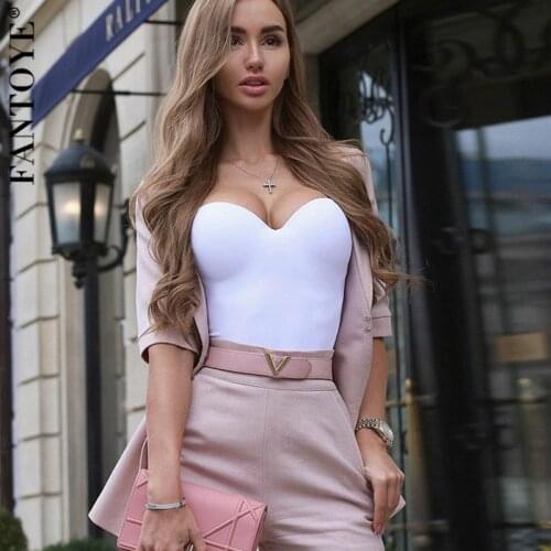 FANTOYE Sexy Backless Spaghetti Strap Bodysuit Women Solid Sleeveless Skinny Jumpsuits Ladies Summer Bodycon Rompers Bodysuit