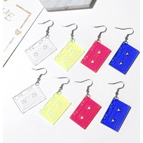 ZiccoWong Hot Selling Acrylic Vintage Tape Shape Drop Earring For Women Girl Square Transparent Simple Dangle Earring Jewelry