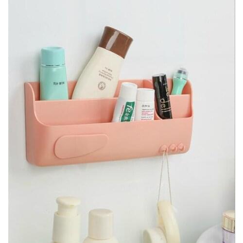 1PC Wall-mounted Storage Box Candy Color Cosmetic Storage Boxes Sundry Rack Organizer Plastic Shelf Wall Hanging Bracket OK 0538