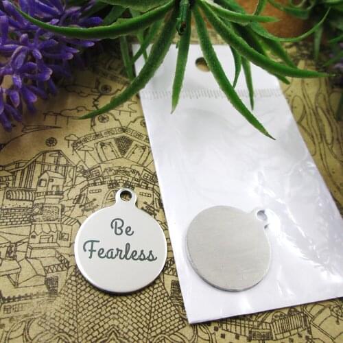 20pcs--"Be Fearless"stainless steel charms 5 styles for choosing DIY Charms for necklace bracelets