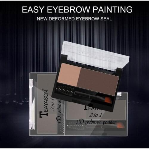 2 Color Adjustable Eyebrow Stamp Waterproof Long Lasting Eyebrow Cream Natural Eye Brow Enhancers Smooth Palette Eyebrow Make Up