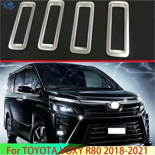 For TOYOTA VOXY R80 2018 2019 ABS Chrome Matte Plated Rear Roof Air Confitioner AC Vent Frame Cover Trim
