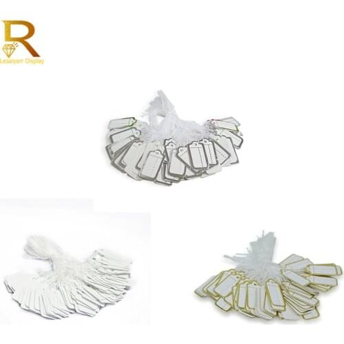 Free Shipping 100pcs Jewelry String Cord Price Tags Custom Printing Blank Label Gold Silver Display Accessories Jewellery Store