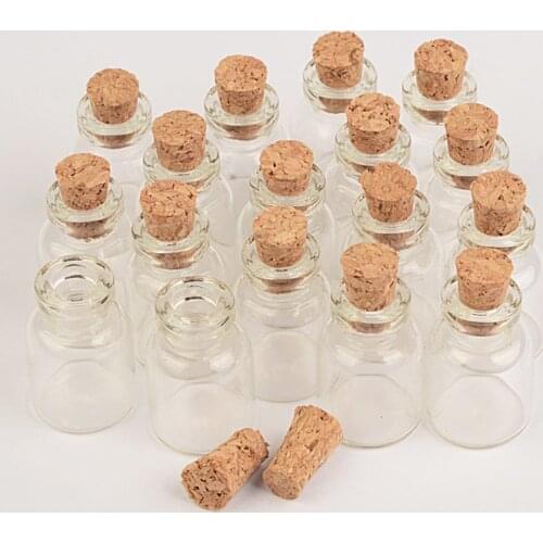 Mini Clear Glass Bottles With Cork Small Vials Jars Containers Cute Crafts Bottles Jars Wishing Bottle 100pcs Free Shipping