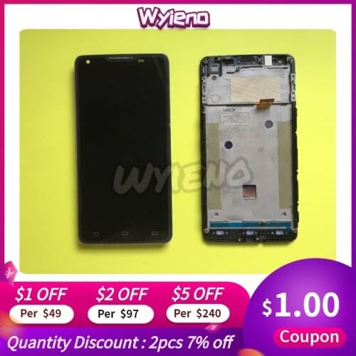 Wyieno Black Glass Digitizer For Philips W6610 W6618 Touch Screen Sensor with LCD display full Completely Assembly frame