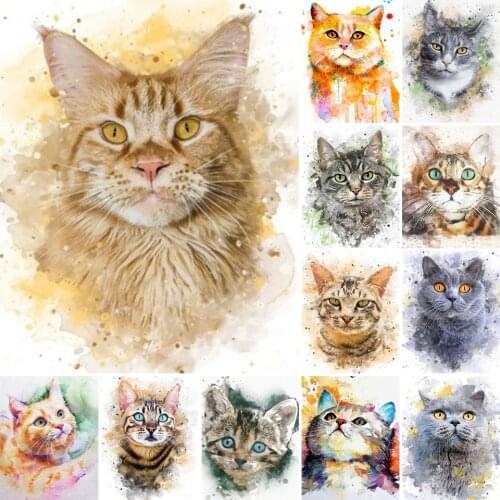 5D DIY Diamond Painting Animal Cat Rhinestone Picture Cross Stitch Kit Full Diamond Embroidery Mosaic Mosaic Home Decoration