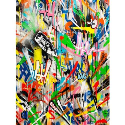 Graffiti Paintings Canvas Colorful Wall Art Living Room Decor Single Panel Wall Posters Art Pictures Wall Artwork Home Decor