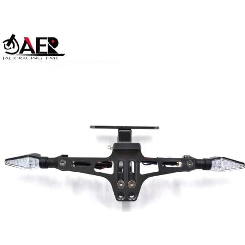 JAER Motorcycle License Plate Bracket Licence Plate Holder Number Plate Hanger Tail Tidy Bracket Led Turn Lights for Sport Bike