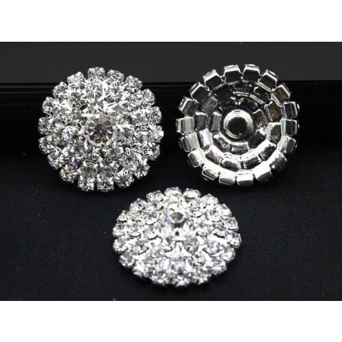 22mm round Metal rhinestone buttons wedding invitation card embellishment hair flower scrapbook sewing accessories