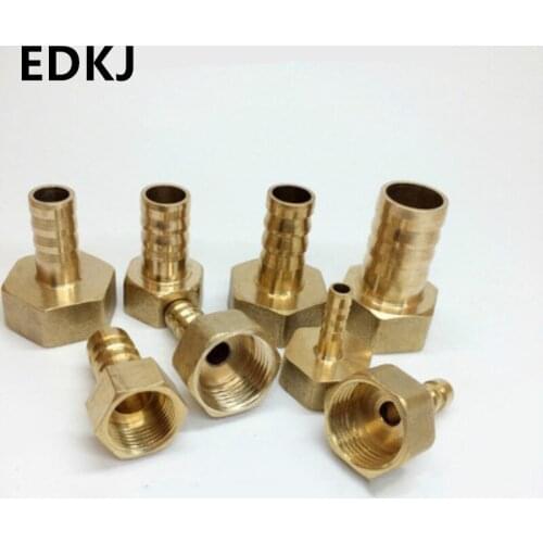 1PCS 6/8/10/12/14/19mmBarb Tail 1/8" 1/4" 1/2" 3/8" Brass Hose Fitting BSP Female Thread Copper Connector Joint Coupler Adapter