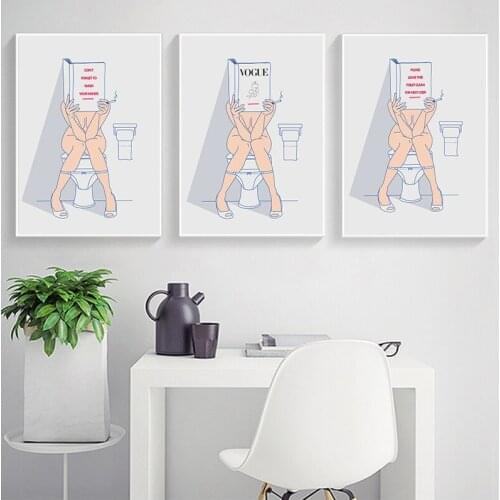 Fashion Line Life Quotes Wall Art Canvas Painting Nordic Posters And Prints Wall Pictures For Living Room Toilet Bathroom Decor