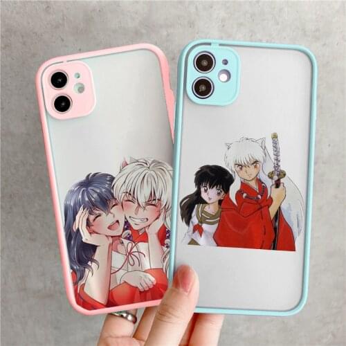 Matte Hard PC Cover for Iphone XS Max 12 11 Pro X XR 7 8 Plus Soft Silcon Bumper Japanese Manga Inuyasha Sesshoumaru Phone Case