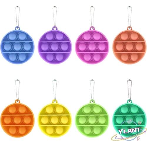 Mini Push Pop Bubble Sensory Toy Autism Needs Squishy Stress Reliever Toys Child Funny Anti-stress Pop Bubble Fidget Keychain