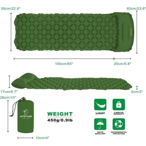Inflatable mattress Cushion Sleeping Bag Mat Fast Filling Air Moistureproof Camping beach Mat With Pillow Sleeping Pad