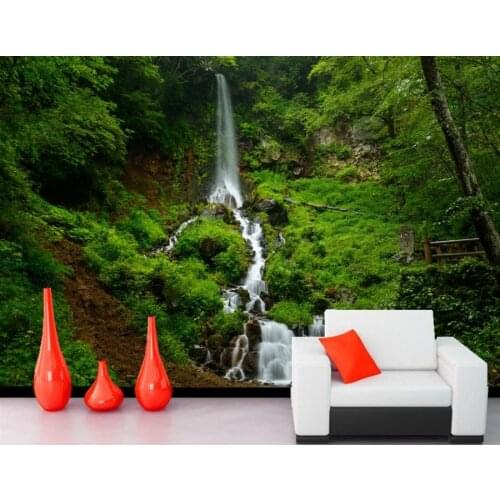 3d landscape wallpaper.Waterfalls Grass Nature wallpapers,living room tv sofa wall bedroom 3d photo wallpaper papel de parede