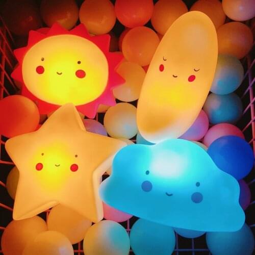 Girl Heart Night Light Creative Dream Moon Sun Silicone Net Red Ins Bedroom Bedside Room Decoration Luminous Table Lamp