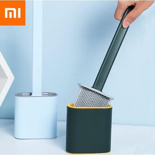Xiaomi New Leak-Proof Toilet Brush Soft Rubber Long Handle Cleaning Brush WC Accessories Silicone Cleaning Tools Home Supplies