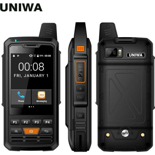 Original New UNIWA F50 PTT Walkie Talkie 2.8'' Touch Screen 4000mAh 1GB 8GB Android 6.0 Smartphone Quad Core 4G LTE Cellphone