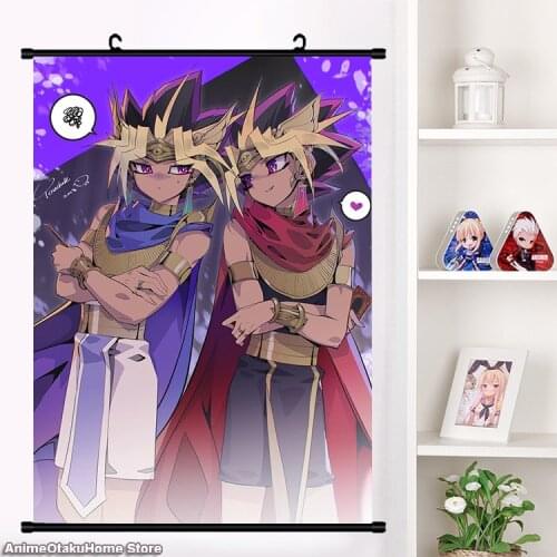 Hot Japanese Anime Games Yu-Gi-Oh! Duel Monsters Yugi Muto ATEM Home Decor Wall Scroll Poster Decorative Pictures Art Gift