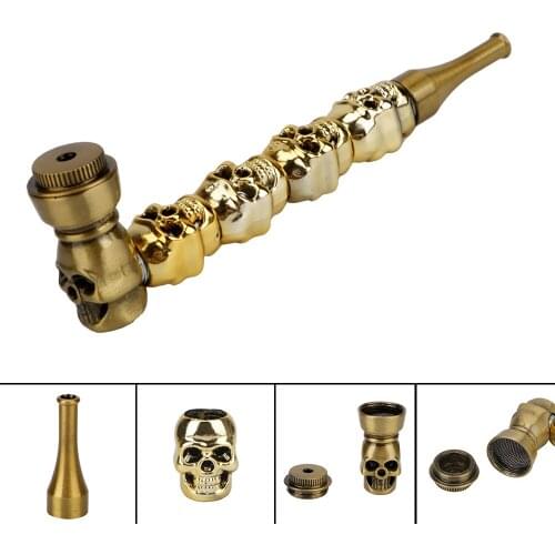 Skull Shape Herb Pipes Tobacco Pipe Portable Removable Cigarette Holder Smoking Accessories