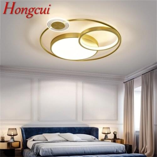 Hongcui Gold Ceiling Light Modern Creative Nordic Lamp Fixtures LED Home For Living Dining Room