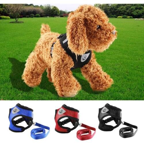 For Small Medium Dog Pet Collars Adjustable Vest Dog Cat Mesh Harness Soft Polyester Dog Supplies