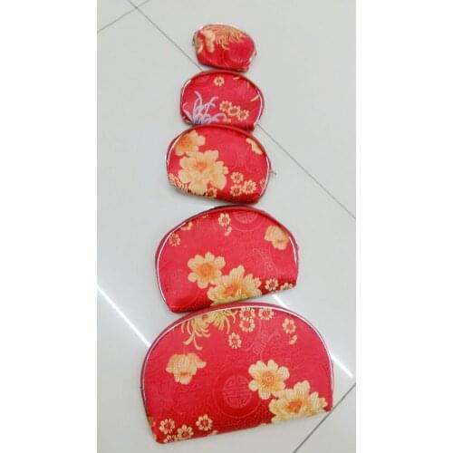 5 pieces different size bags Jewelry Bags Chinese Silk Pouch Wallet Coin Purse, necklace bags Random Color