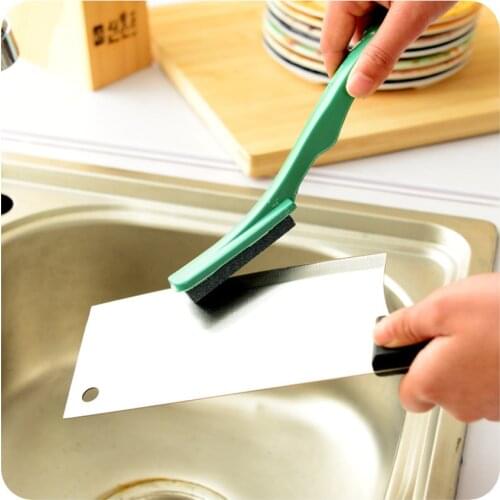 Kitchen Knife Sharpener Stone with Plastic Handle, Portable Manual Fast Sharpening Grindstone Tool for Knives Scissors