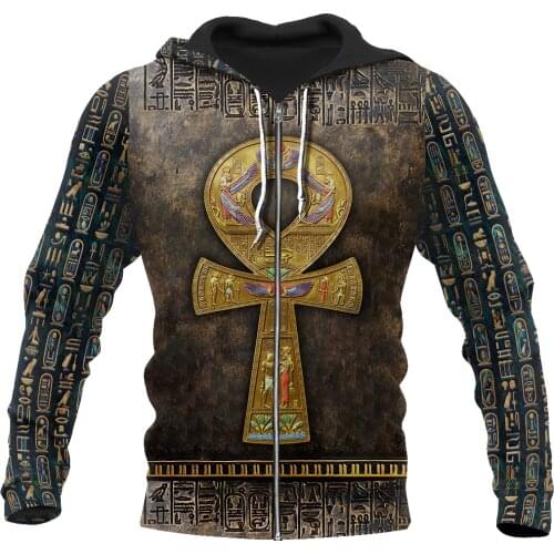 Ancient Egypt Ankh 3D All Over Printed Clothes Unisex Deluxe Hoodie Men Sweatshirt Zip Pullover Casual Jacket Tracksuit KJ320
