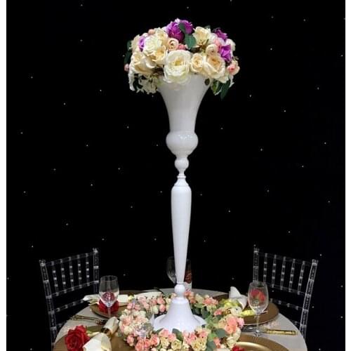 98CM tall metal fiberglass trumpet popular vase table centerpiece flower holder wedding envents vase 1778