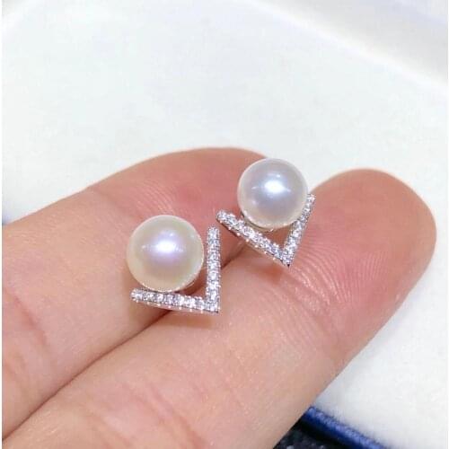 925 Sterling Silver Earrings Mountings Findings Base Mountings Jewelry Parts Accessories for Pearls Beads Agate Jade Crystal
