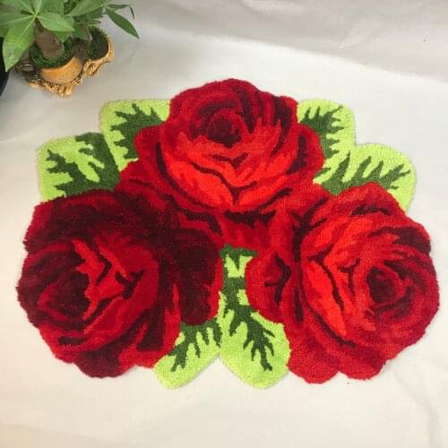 Hot sales Bright color rose mat rose carpet rose rug for bedroom