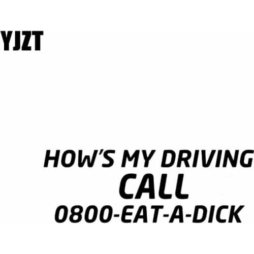 YJZT 13.7CM*4.8CM HOWS MY DRIVING Decal Vinyl Car Sticker Black/Silver C10-01939