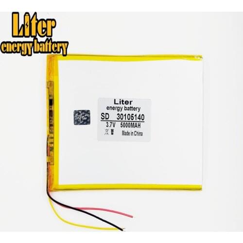 3 line polymer lithium battery 30105140 3.7V 5000MAH tablet battery made in China Rechargeable Li-ion Cell