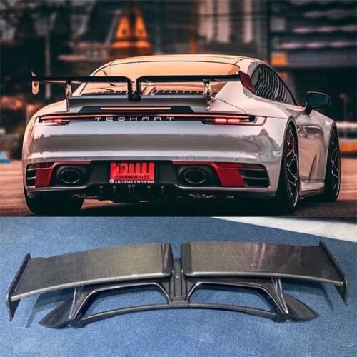911 Techart Big Tail Real Carbon Fiber & FRP Back Trunk Wing Rear Spoiler For Porsche 911 992 Car 2019-2020 Modification 911 Tec