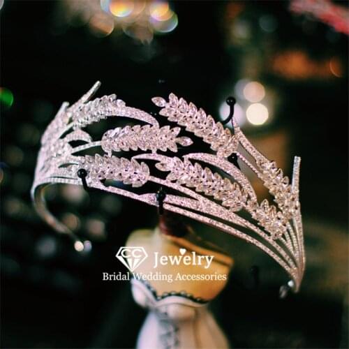 CC Wedding Crown Women Hair Accessories Engagement Jewelry Bridal Hairbands Grain Shape Trendy Tiaras and Crowns Romantic HS34