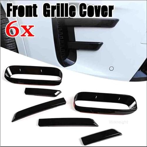 Wooeight 6x Car Head Front Bumper Grille Air Outlet Grille Decoration Cover Trim Decals Fit For Land Rover Discovery Sport 2020