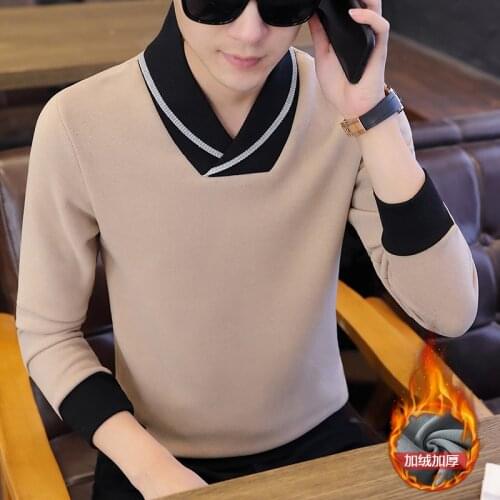 Cheap wholesale 2019 new fall and winter hot sale mens fashionable casual warm sweater knit bottoming