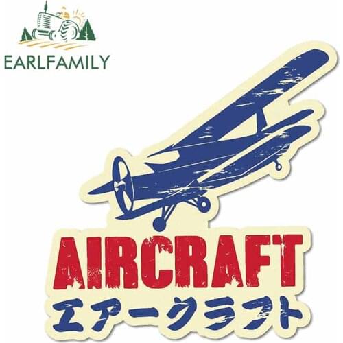 EARLFAMILY 13cm x 12.6cm Aircraft Vintage Japanese Car Sticker Retro Decal JDM Home Decor Chic Wall Stickers