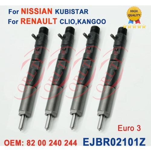 4pc Auto Fuel Injectors Nozzle EJBR02101Z Diesel Injector Assy Injector EJB R02101Z Common Rail Injection 8200240244