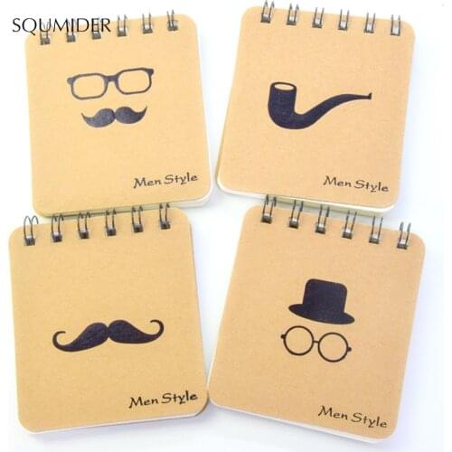 SQUMIDER Kawai Stationery MR Beard Series Coils Ben Portable Notebook Doodles Notepads
