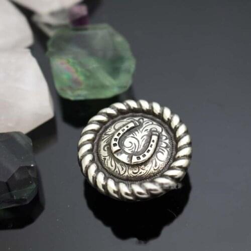 DIY leather craft 25mm vintage silver horseshoe design wallet decoration solid brass material 3pcs/lot