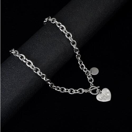 Fashion stainless steel short love necklace clavicle chain iLOVE YOUlrore hip hop accessories hot sale