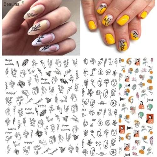 Fashion Nails Art Manicure Back Glue Decal Decorations Design Nail Sticker For Nails Tips Beauty