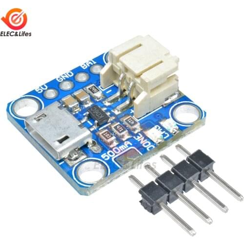 Micro USB Lipo Battery Charger Module for LiPo Li-Ion v1 5V 100mA Power Lithium Battery Charging Board Up to 500mA solder jumper