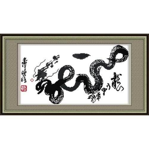 Dragon goes in world cross stitch kit print canvas stitching embroidery DIY handmade needlework