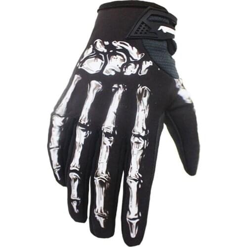 One Pair 3D Print Cycling Gloves Bike Bicycle Sports Full Finger Hiking Mesh Winter Skull Skeleton Goth Racing Cycling Gloves
