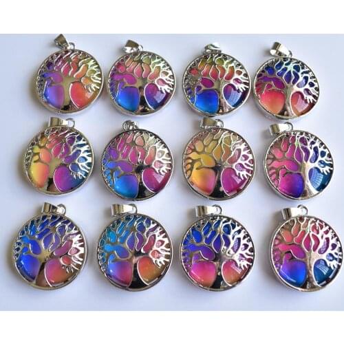 Wholesale 12pcs/lot new fashion 3 Color crystal alloy tree of life Pendants for jewelry accessories marking free shipping