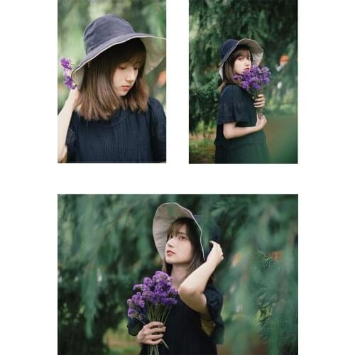 Bucket hat Japanese versatile double-sided fisherman hat for women summer sun shading and sun protection hat basin hat