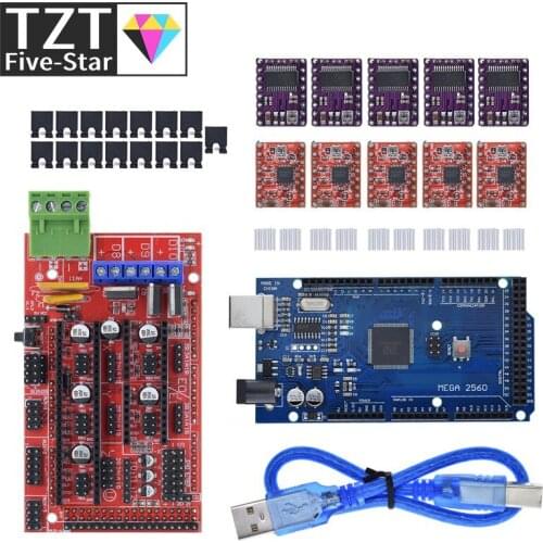 3D Printer Mega 2560 R3 + RAMPS 1.4 control panel+ 5pcs A4988 or DRV8825 Stepper Motor Drive for 3D printer kit for arduino kit